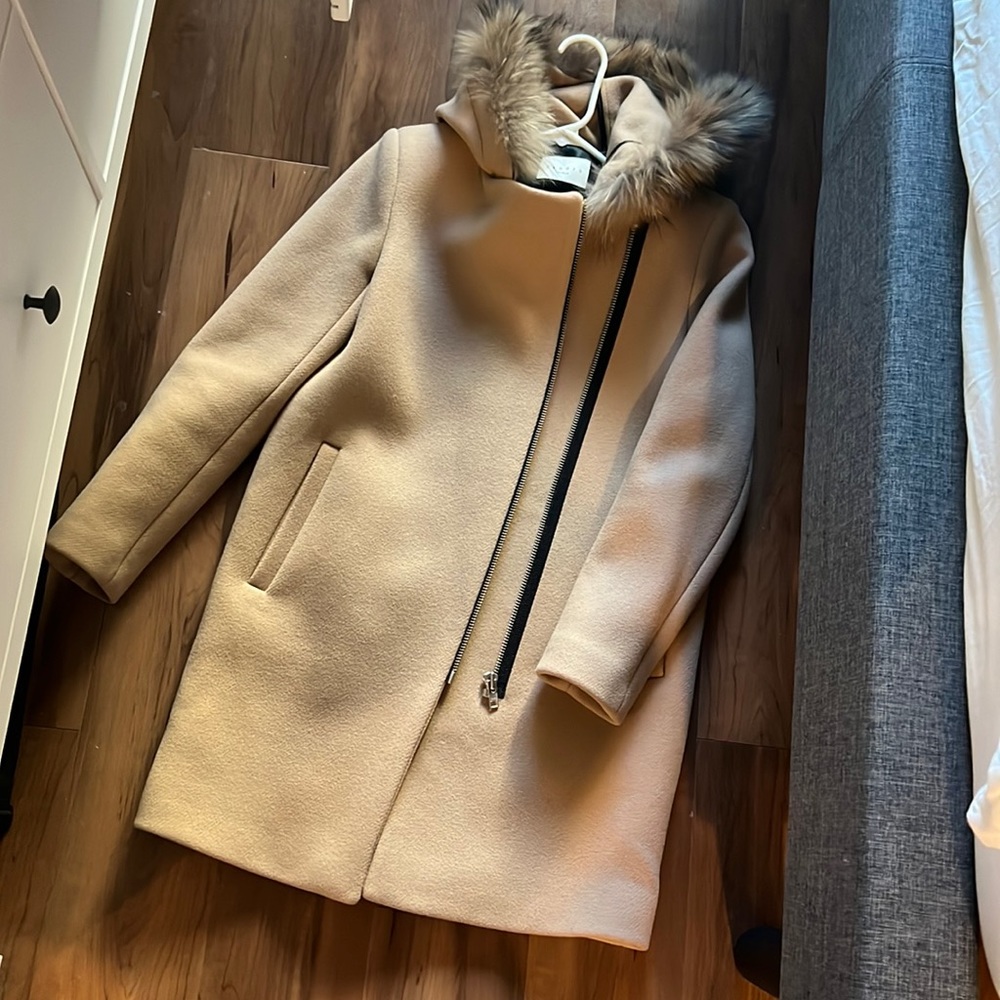 Sandro wool coat (real fur trim on the hood)